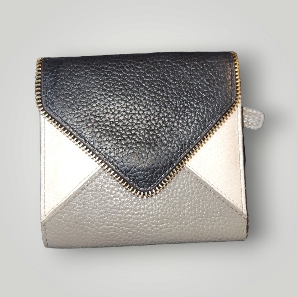 RFID bi fold gray black white colorblock wallet
